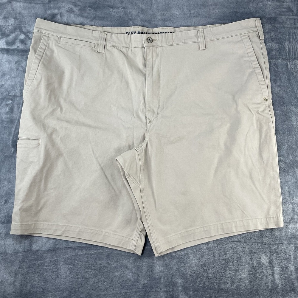 Duluth Trading Co Flex Ballroom Khakis Mens 48 Stretch Cotton Shorts Tan Khaki